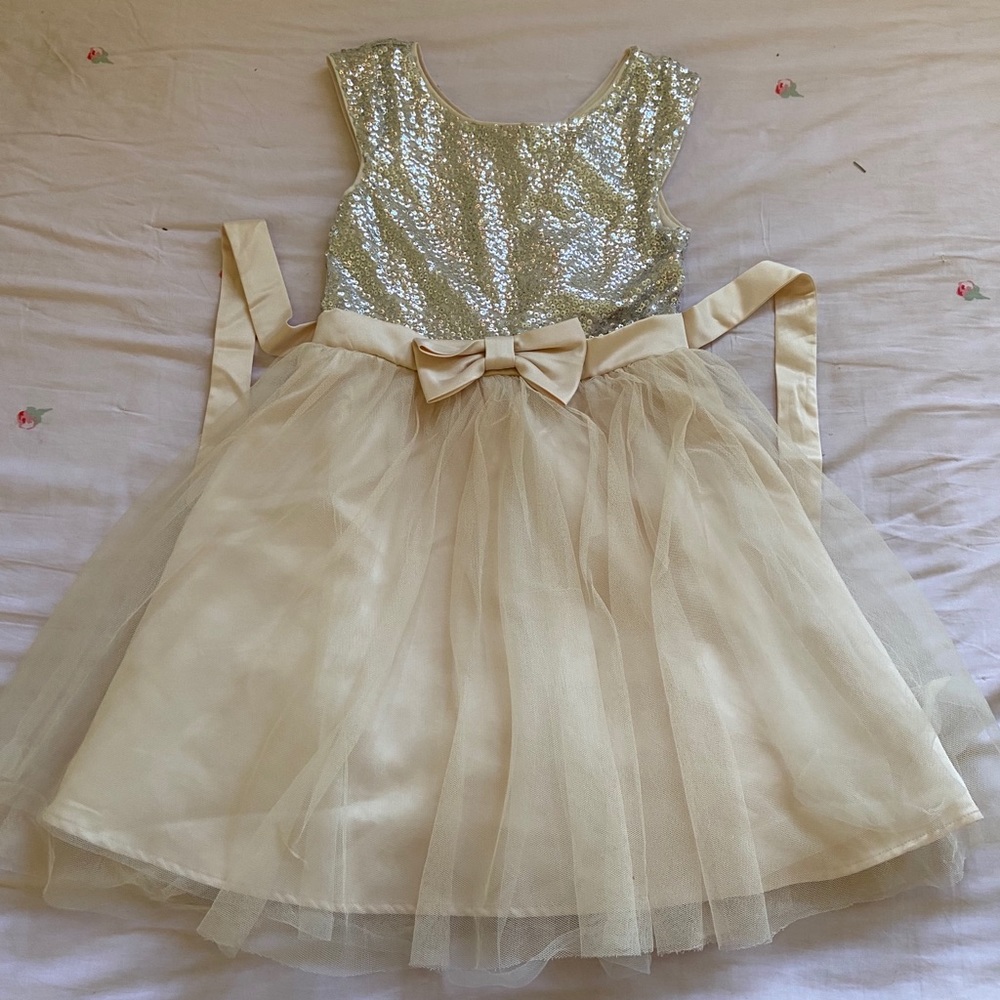 Zunie Blush Pink & Silver Sequin Dress - Size 8